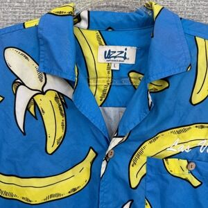 UZZI Amphibious Gear Men Hawaiian Shirt Las Vegas Banana Short Sleeve Sz L Funny